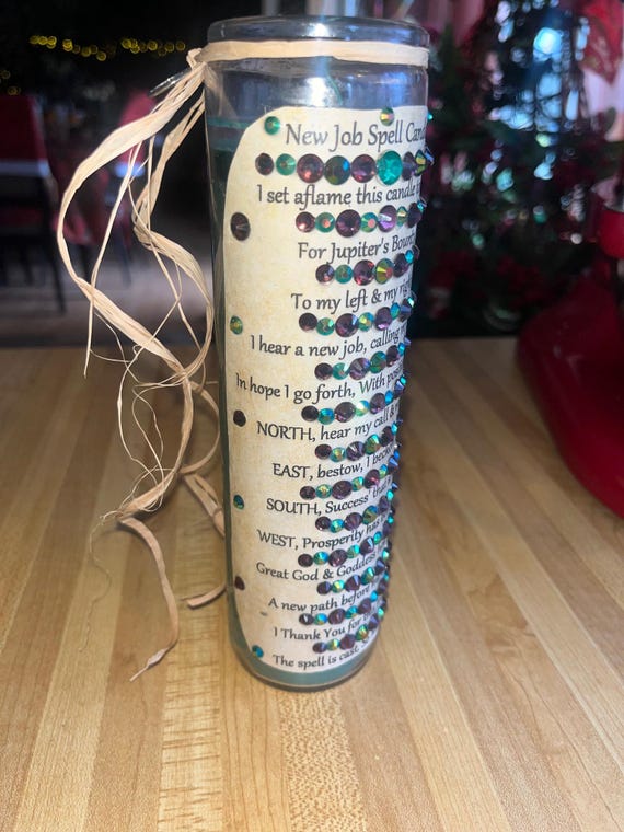 New Job Spell Candle, Full Moon Annointed Just For You, Witch City, USA