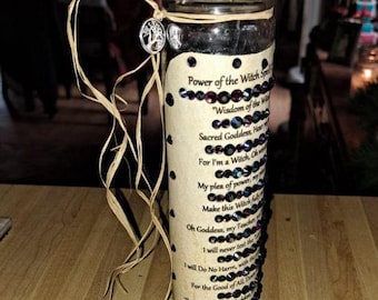 Witch's Wisdom Spell Candle, Full Moon Annointed Just For You, Witch City, USA