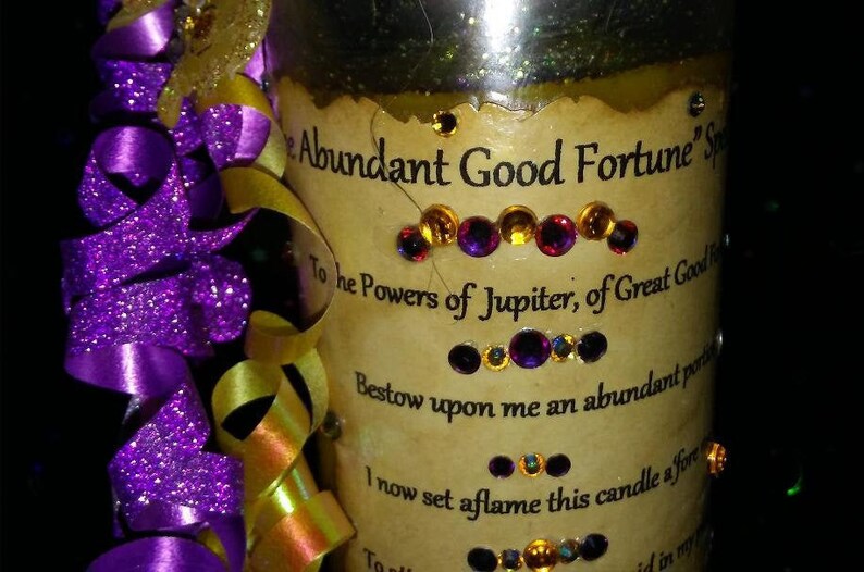 Abundant GOOD FORTUNE Spell Candle Full Moon Annointed Just Etsy