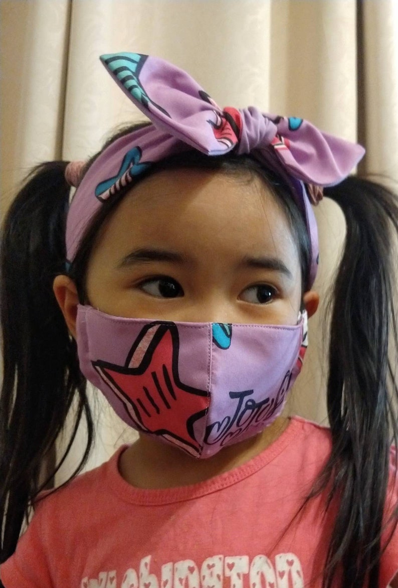 JoJo Siwa Face Mask with adjustable head band.Triple layers | Etsy