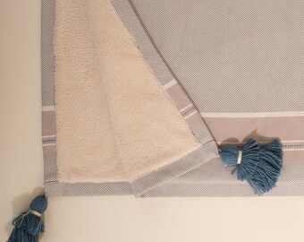 Bed Throw-Welsoft Cotton Blended Throw / Natural/ Soft Touch /Bedspread/Bed Runner/Sofa Cover/ 130x170 cm (50x70&#39;&#39;)