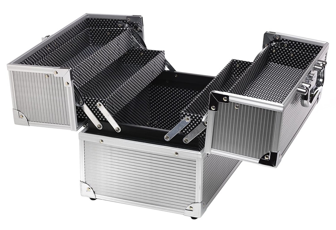 Nail Art Cosmetic Train Case Silver Etsy