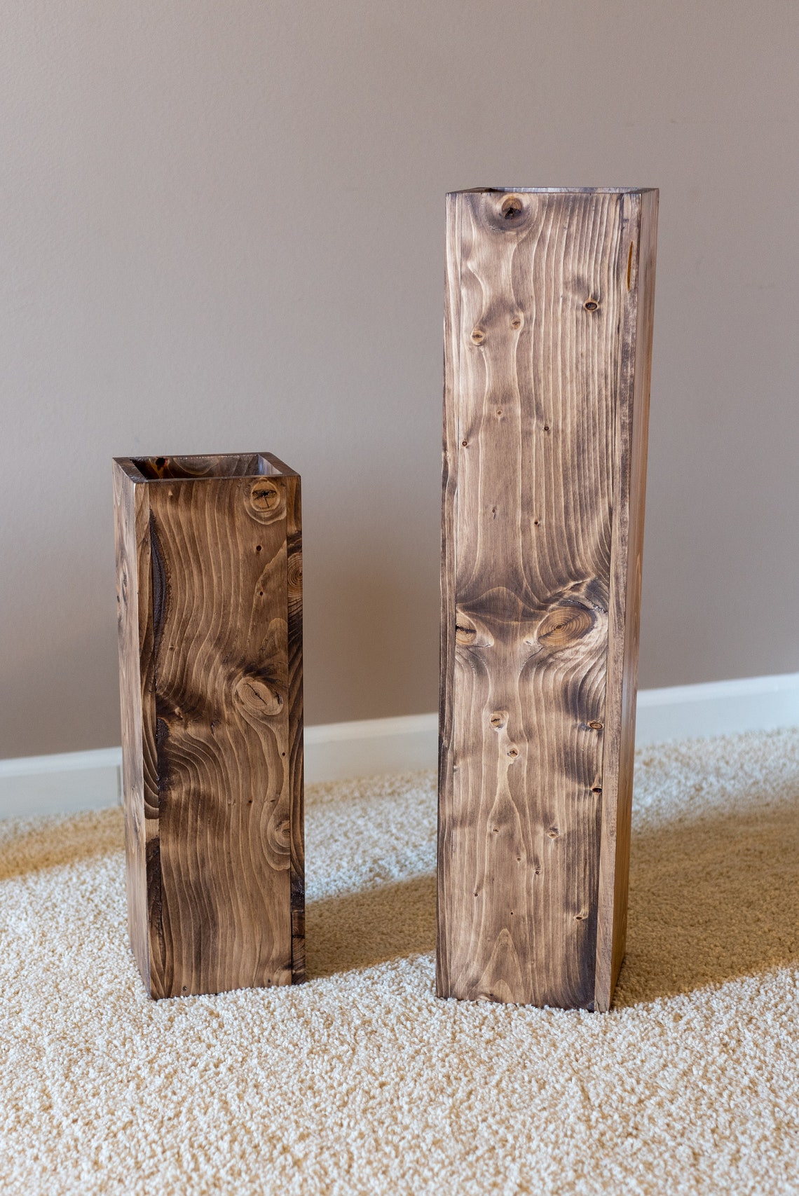 20 Wood Floor Vase/Rustic Floor Vase/Wedding Decor Etsy