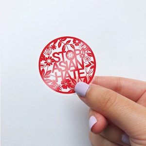 Stop Asian Hate Clear Sticker