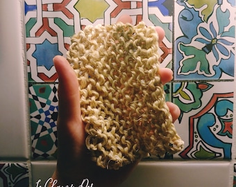 Natural fiber dish sponge "Gratounette" - knitting