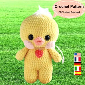 Easy Pattern Crochet Duck Lalafanfanfan Kawaii plush toy Guide 5 languagesg Instructions Digital Download PDF Crafty women Unique kids gift
