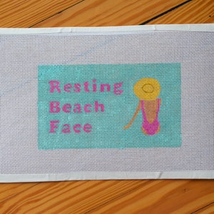 Resting Beach Face Handpainted Needlepoint Canvas