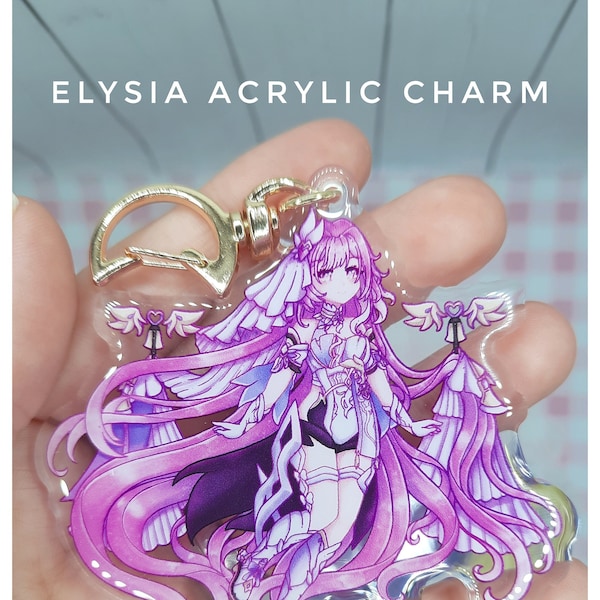 Honkai Impact Elysia Acrylic Charms [Cute Kawaii Anime Keychain, Herrscher of Human Ego]