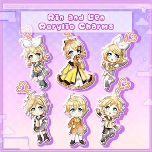 RESTOCKED!!- Vocaloid Kagamine Rin and Len Acrylic Charms [Cute Kawaii Anime Acrylic Charm Keychains]