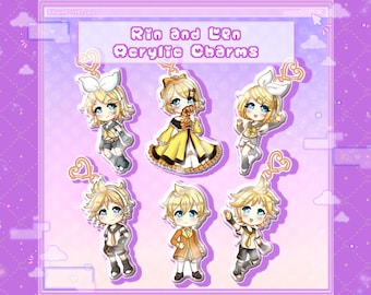 RESTOCKED!!- Vocaloid Kagamine Rin and Len Acrylic Charms [Cute Kawaii Anime Acrylic Charm Keychains]