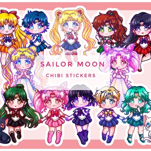 Autocollants holographiques et vinyles Magical Girl Sailor Moon [Autocollants résistants aux intempéries stratifiés en vinyle]