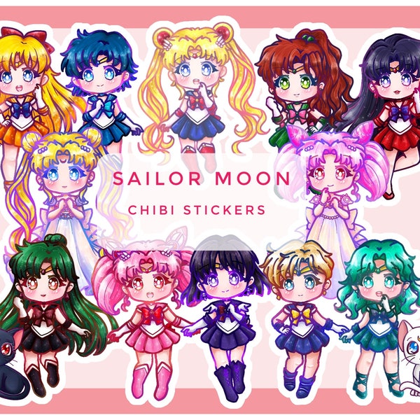 Magical Girl Sailor Moon Holographic and Vinyl Stickers [Vinyl Laminated Die-Cut Weatherproof Stickers]