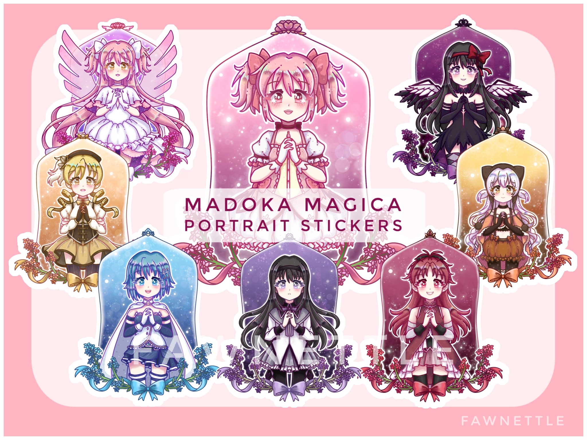Madoka Magica Die-cut Vinyl Laminated Stickers puella Magi