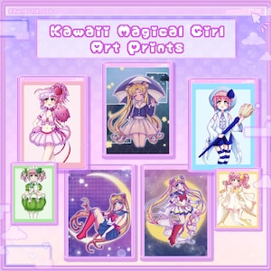 Kawaii Magical Girl Art Prints [Cute Kawaii Glossy Anime Art Prints]
