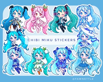 50PCS Kawaii Hatsune Miku Stickers Non-repeating Waterproof Stickers Ins  Anime Figure Cute Miku Vocaloid Children's Toys Gifts