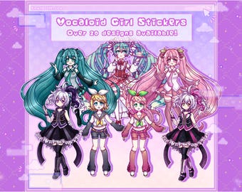 Vocaloid Anime Girl Stickers [Cute Kawaii Anime Girl Laminated and Holographic Stickers]