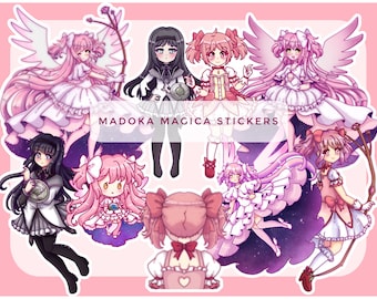 Madoka and Homura Die-Cut Vinyl Laminated Stickers [Puella Magi Madoka Magica, Akemi Homura, Kaname Madoka, Ultimate Madoka]