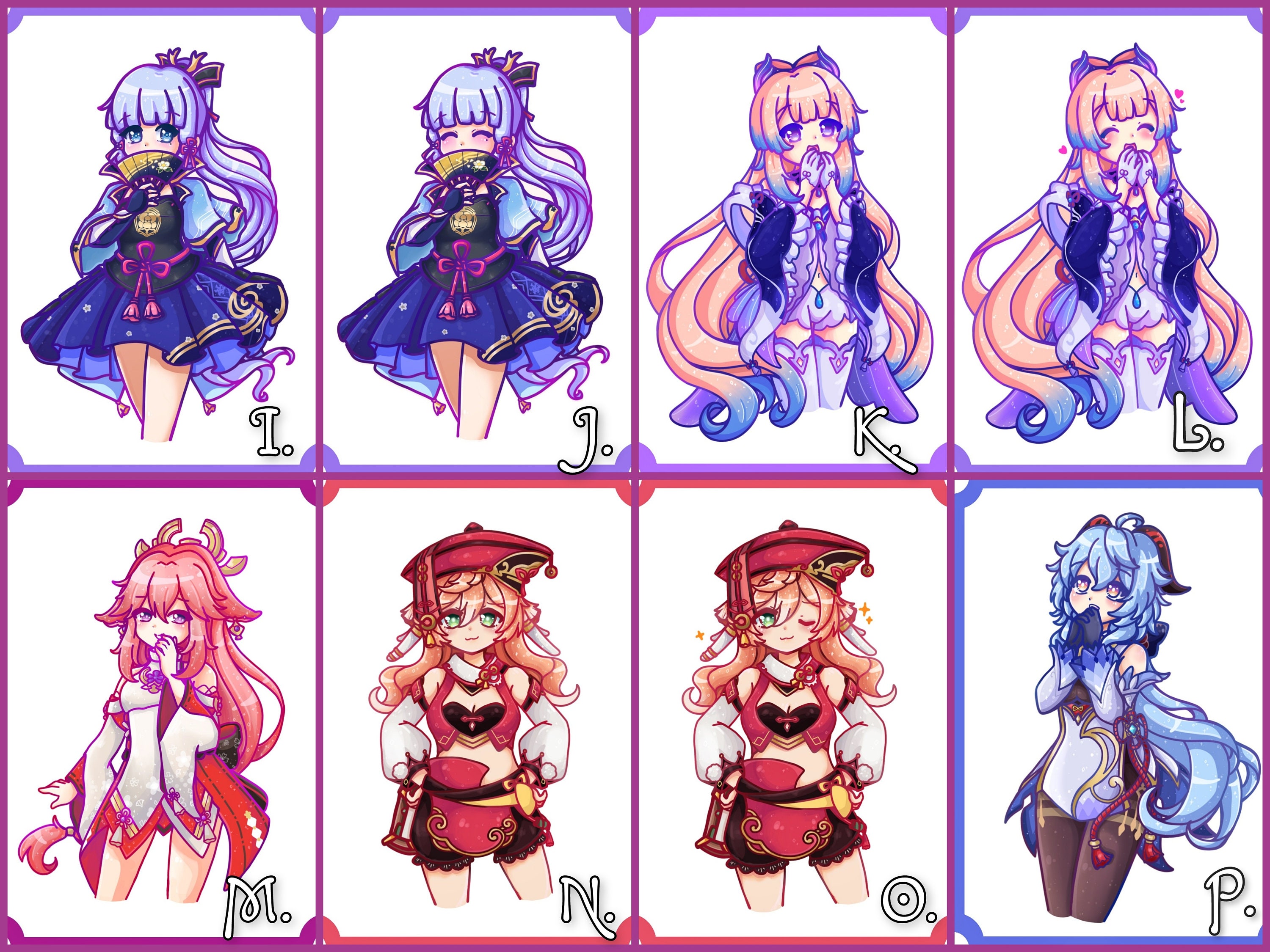 Anime Mini Art Print Bundles genshin Impact Madoka Magica - Etsy