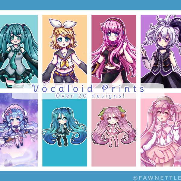 Vocaloid Kawaii Art Prints [Cute Glossy Art Prints, Hatsune Miku, Kagamine Rin and Len, Gumi, Flower, and more!]