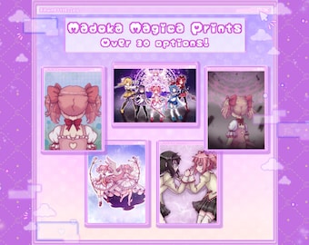 Puella Magi Madoka Magica Cute Art Prints [Cute Kawaii Glossy Anime Art Prints]