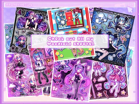 Magical Cure Love Shot Vocaloid Stickersheet [cute Kawaii Miku