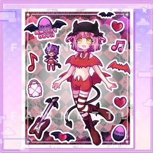 Amulet Devil Stickersheet [Kawaii Shugo Chara Amu Devil Transformation Laminated Stickersheet]