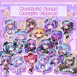 New!!- Vocaloid Songs Acrylic Charms [Cute Kawaii Anime Hatsune Miku Acrylic Charm Keychains]