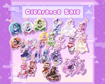 CLEARANCE SALE- Acrylic Charms, Pins (Genshin Impact, Shugo Chara, Magical Girls, Honkai, and more) Last chance items!