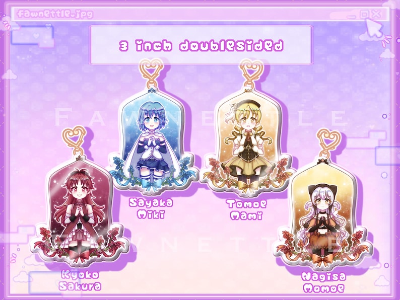 RESTOCKED!! - Puella Magi Madoka Magica Acrylic Charms [Cute Kawaii Anime Acrylic Charm Keychains] image 3