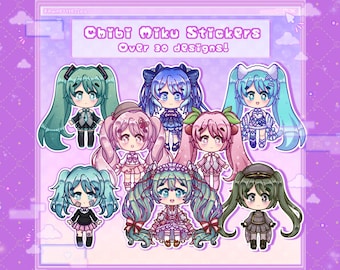 Kawaii Chibi Hatsune Miku Stickers [Cute Kawaii Anime Girl Laminated and Holographic Stickers]