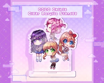 DDLC Girls Clear Acrylic Standees [Cute Kawaii Chibi Anime Girls]