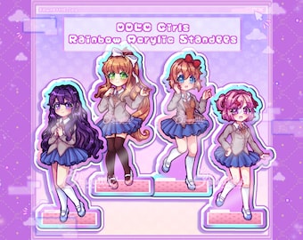 DDLC Rainbow Acrylic Standees [Cute Kawaii Doki Doki Literature Club Anime Girls]