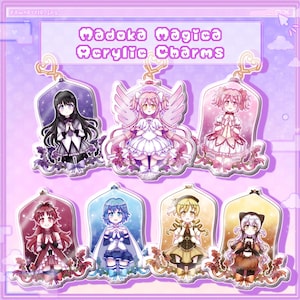 RESTOCKED!! Puella Magi Madoka Magica Acrylic Charms [Cute Kawaii Anime Acrylic Charm Keychains]