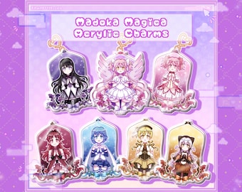 RESTOCKED!! - Puella Magi Madoka Magica Acrylic Charms [Cute Kawaii Anime Acrylic Charm Keychains]