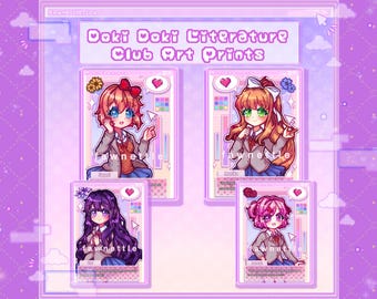 Doki Doki Literature Club Art Prints [DDLC Monika, Sayori, Yuri, Natsuki Anime Art Prints]
