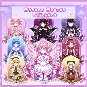 Madoka Magica Die-Cut Vinyl Laminated Stickers [Puella Magi Madoka Magica, Akemi Homura, Kaname Madoka, Sayaka, Kyoko, Mami, Nagisa]