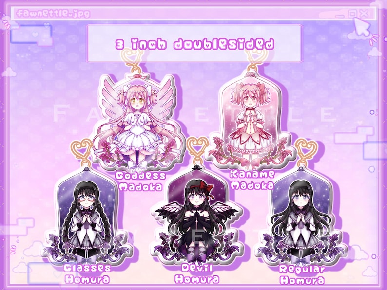 RESTOCKED!! - Puella Magi Madoka Magica Acrylic Charms [Cute Kawaii Anime Acrylic Charm Keychains] image 2