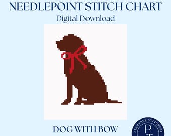 Schoko Labrador Nadelspitze Muster - Hund mit Schleife