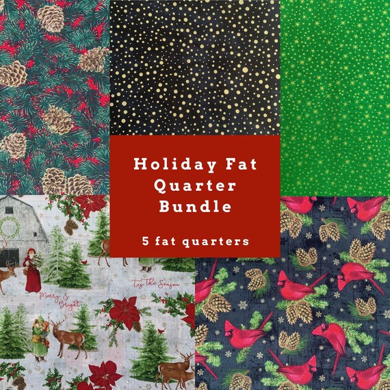 100 Cotton Quilting Cotton Fat Quarter Bundle Metallic Etsy