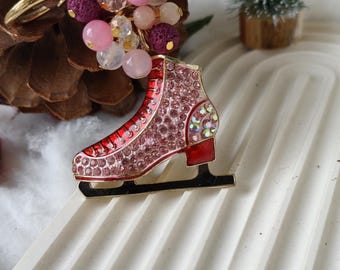 Keychain skates, Pink ice skate, Ice skates, Bag skates, Christmas ice skating, Christmas winter skates, Christmas key ring, Keychain