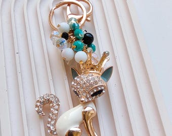Cat keychain, Cat jewelry,  Cat mom, Kitty love, Cute cat, Cat bag charm, Bag charm