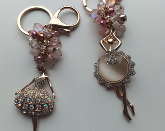 Ballerina Keychain, For a gift, Crystal ballerina for bag, Keychain for me, Key holder for the car, My sister, My a teacher, For a daughter