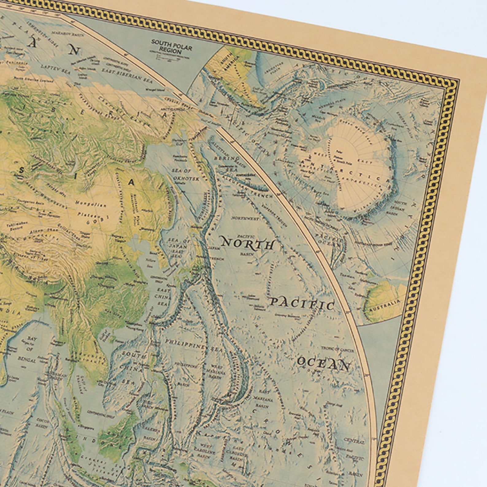 World Map Antique Poster Vintage Retro poster 72.5x51.5cm Etsy