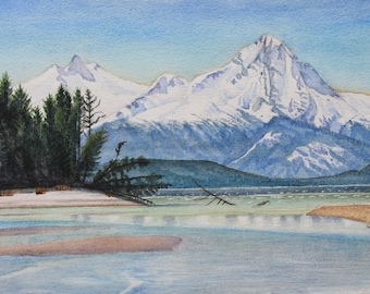 Eagle River, Alaska, original fine art watercolor