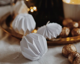 Origami set "White" / Paper decoration / Festive decoration / Christmass decoration / Party decoration / Minimalist decoration / Home decor