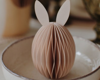 Paper Easter egg, rabbit egg, honeycomb decoration, paper decoration, scandi decoration