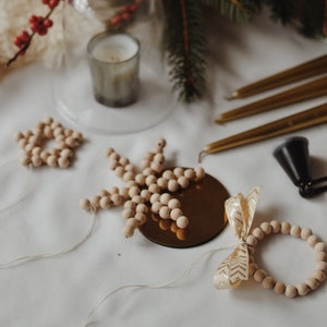 Wooden beads decoration, SET, Scandi decor, Christmas decor