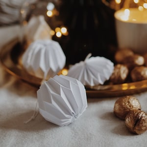 Origami set "White" / Paper decoration / Festive decoration / Christmass decoration / Party decoration / Minimalist decoration / Home decor