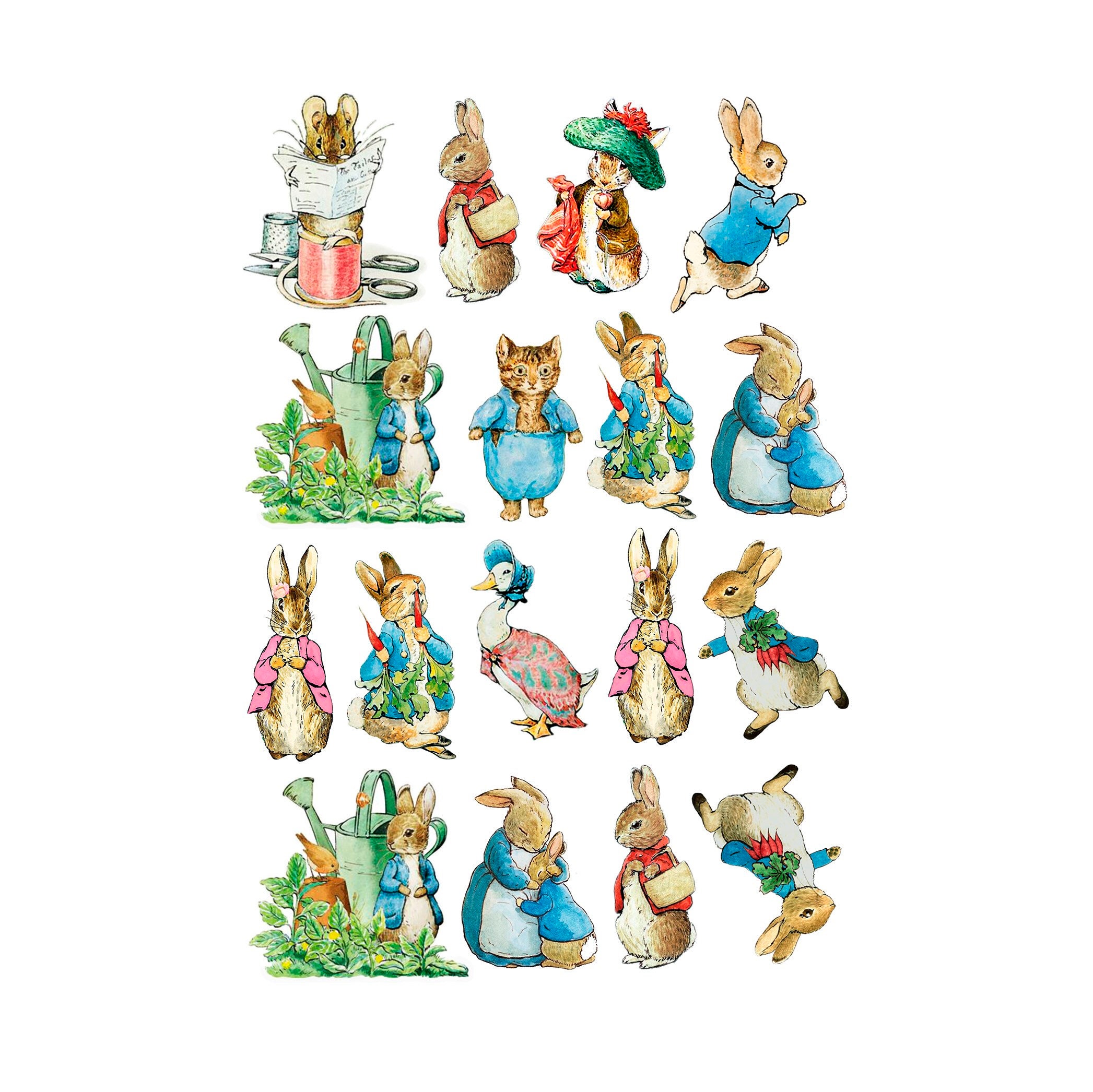Peter Rabbit and Friends stickers. 16 Stickers with Classic Etsy