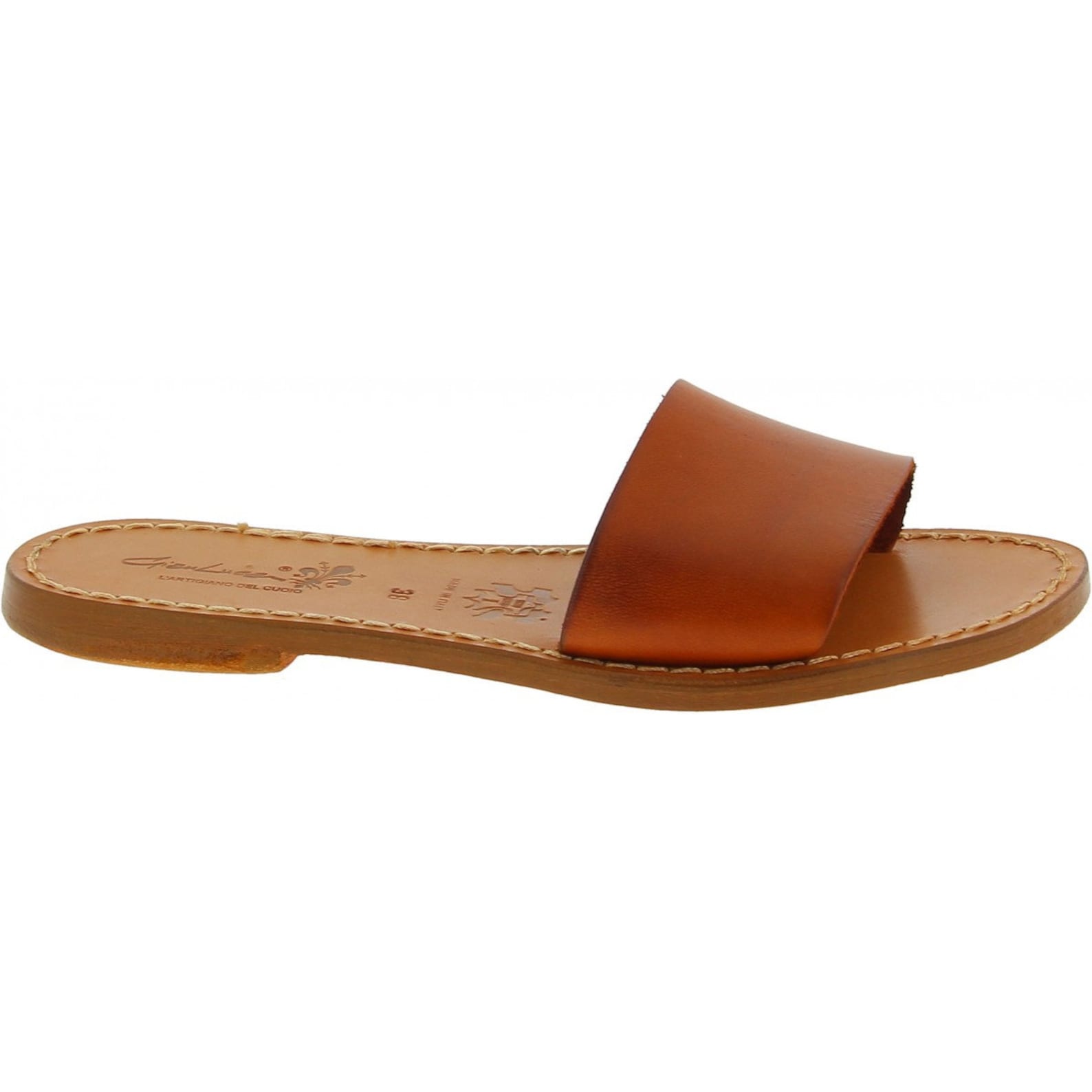 womens tan slides
